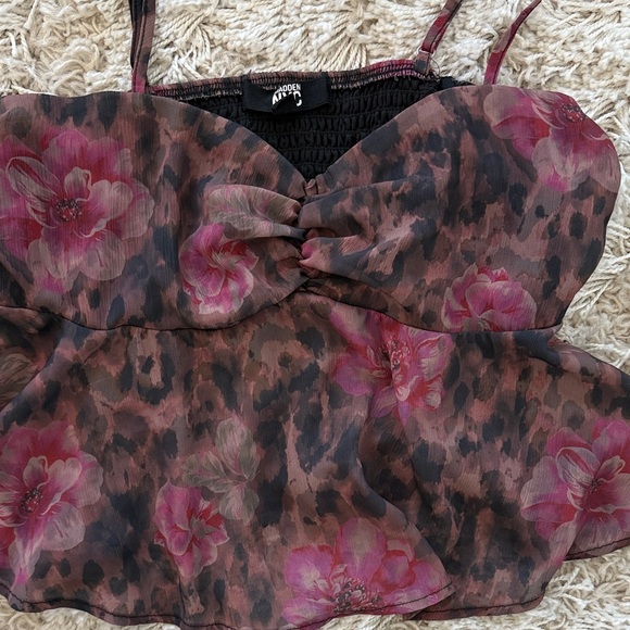 y2k Floral Leopard Print Camisole - Picture 3 of 4
